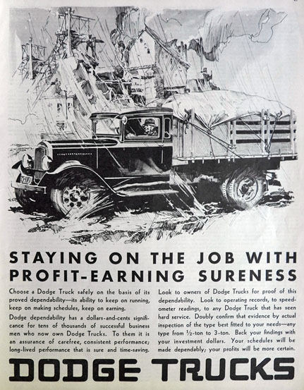 1930 Dodge Truck Ad ~ Profit Earning Sureness