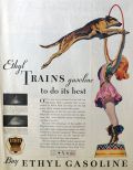 1932 Ethyl Gasoline Ad ~ Circus Dog Trainer