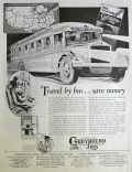 1930 Greyhound Bus Lines Ad ~ Save Money