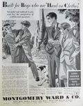 1930 Montgomery Ward Boys Clothing Ad ~ Knicker Suit, Longie Suit