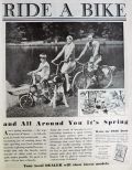 1930 Ride A Bike Ad ~ Family on Vintage Bicycles Photo