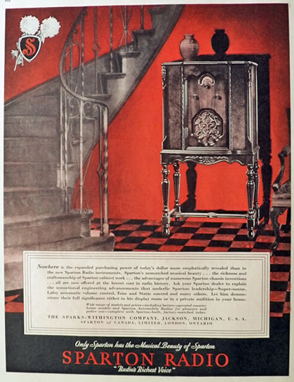 1931 Sparton Radio Ad ~ Unmatched Musical Beauty
