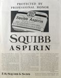 1932 Squibb Aspirin Ad ~ Vintage Tin Packaging