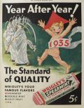 1935 Wrigley's Spearmint Gum Ad ~ Father Time, New Year Baby