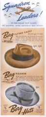 1940 Berg Men's Hats Ad ~ Squadron Leaders