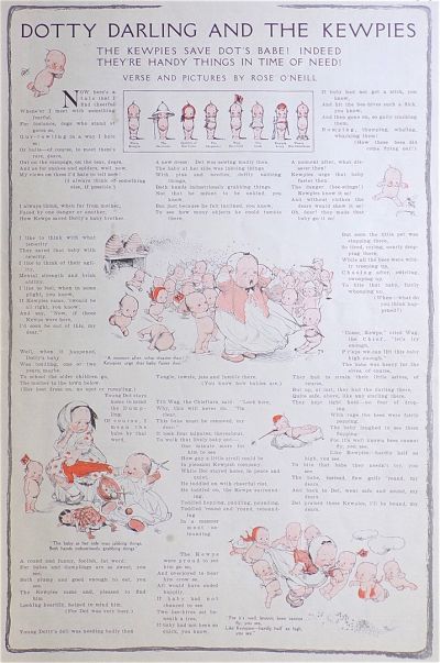 1911 Rose O'Neill ~ Dotty Darling & The Kewpies ~ Saving Dot's Baby