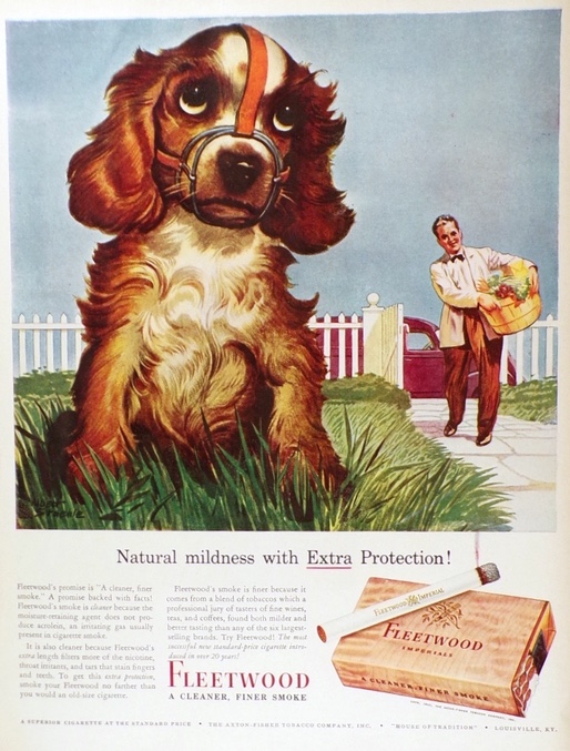 1943 Fleetwood Cigarettes Ad ~ Cocker Spaniel Puppy