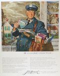1956 John Hancock Insurance Ad ~ Mailman, Trusted Friend