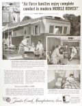 1953 Retro Trailer Coach Mobile Home Ad ~ Worthy Family, Luke Air Force Base