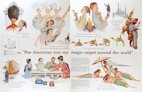1956 Pan Am Airlines Ad ~ Norman Rockwell