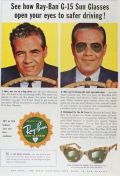 1957 Vintage Ray-Ban Sunglasses Ad ~ G-15 & Fandango