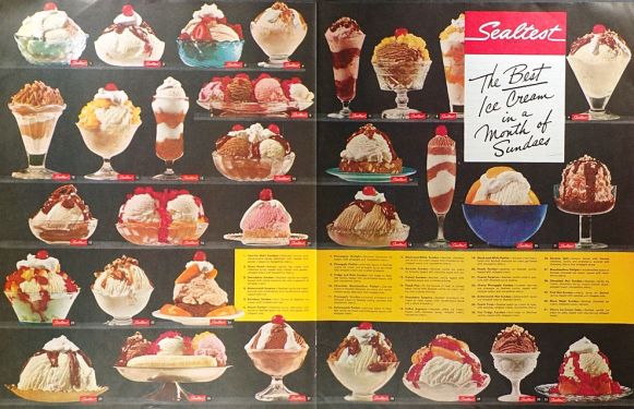 1953 Retro Sealtest Ice Cream Ad ~ A Month of Sundaes