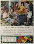 1941 Eight O'Clock Coffee Ad ~ Vintage Hot Dog Cart