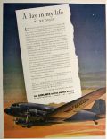 1943 U.S. Airlines Ad ~ WWII Transport Plane