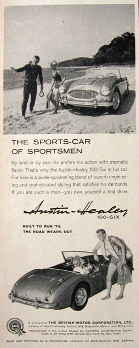 1959 Vintage Austin Healey 100-Six Ad ~ Sports Car of Sportsmen