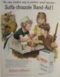 1943 J&J Band Aids Ad ~ Modern Way to Protect Small Injuries
