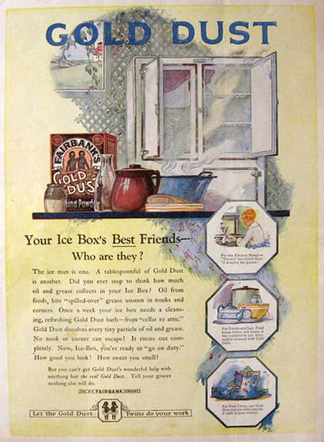 1919 Fairbanks Gold Dust Ad ~ Your Ice Box's Best Friends