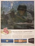 1943 WWII Gruen Watch Ad ~ Soldier's Gift