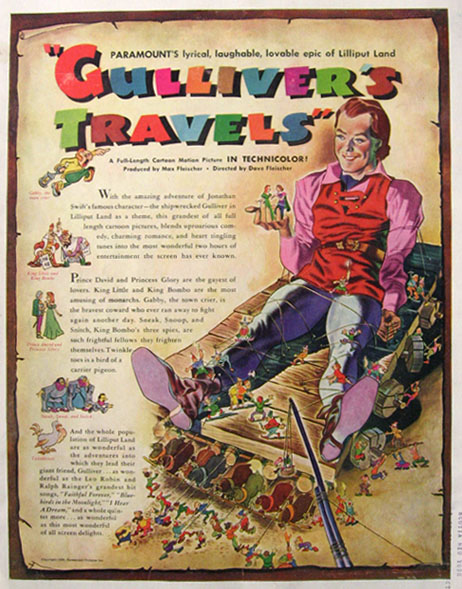 1939 Movie Ad ~ Gulliver's Travels