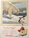 1943 Hiram Walker Imperial Whiskey Ad ~ Polar Bear