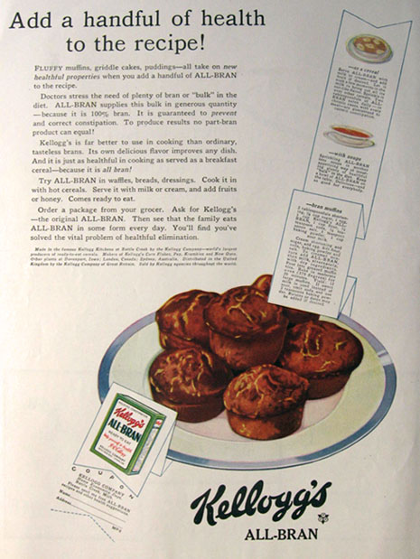 1927 Kellogg's All-Bran Ad ~ Handful of Health