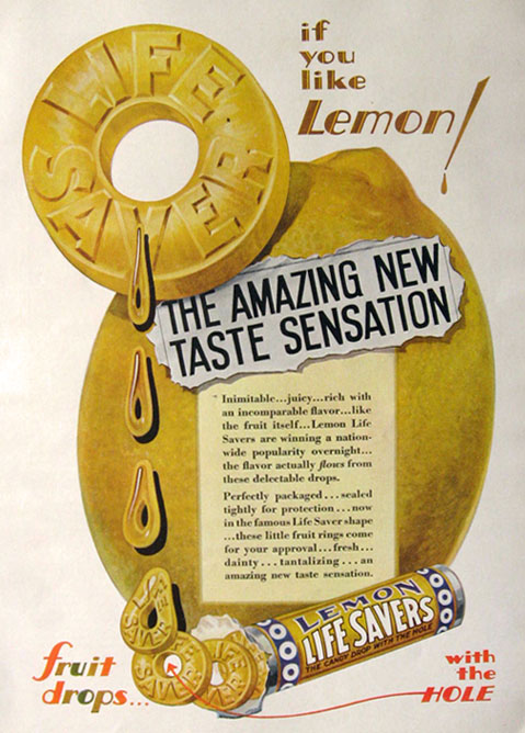 1930 Lemon Lifesavers Candy Ad