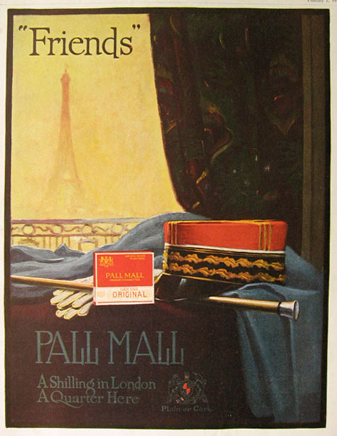 1918 Pall Mall Cigarettes Ad ~ Friends