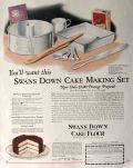 1924 Swans Down Cake Flour Ad ~ Cake Making Set