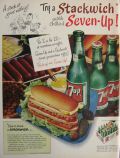 1954 Vintage Seven Up 7-Up Ad ~ Stackwich