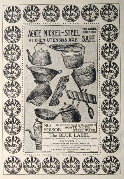 1903 Agate Nickel Steel Ware Ad ~ Kitchen Ware