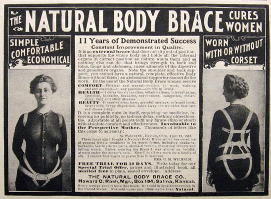 1903 Natural Body Brace ~ Quack Medicine Ad