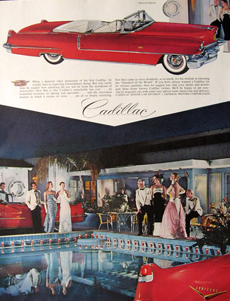 1956 Cadillac Ad ~ Palm Springs Racquet Club