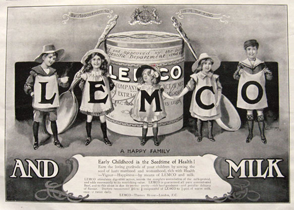 1911 Lemco Concentrated Beef Ad ~ Lemco & Milk