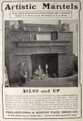 1903 Artistic Fireplace Mantel Ad ~ Phila Brick Co.