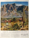 1960 New England Life Insurance Ad ~ Superstition Mountain, AZ
