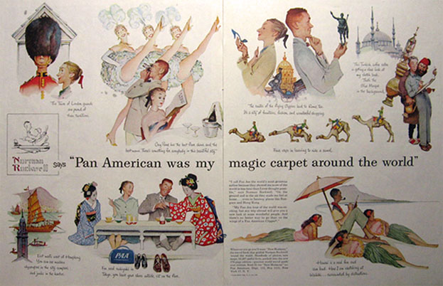 1956 Pan American Airways Ad ~ Norman Rockwell