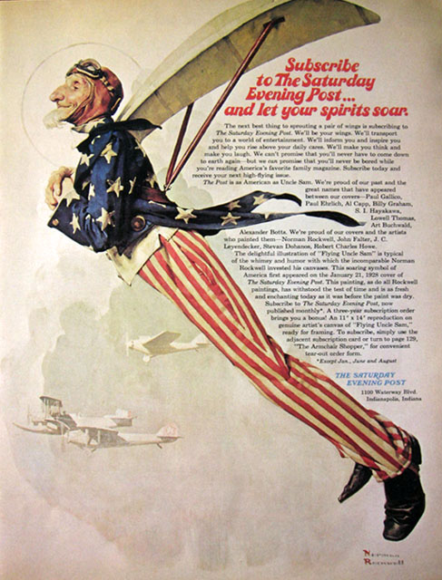 1974 Saturday Evening Post Ad ~ Norman Rockwell, Uncle Sam