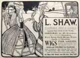 1903 L. Shaw Wigs & Toupees Ad ~ Pompadours, Wavy Knots, etc.