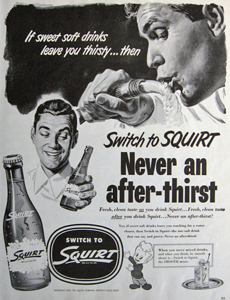 1952 Squirt Soda Soft Drink Ad ~ Never An After Thirst