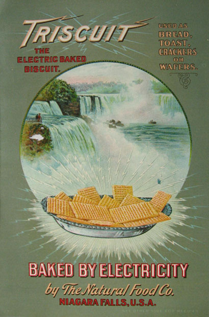 1903 Triscuit Biscuit 2-Sided Ad ~ Baked By Electricity