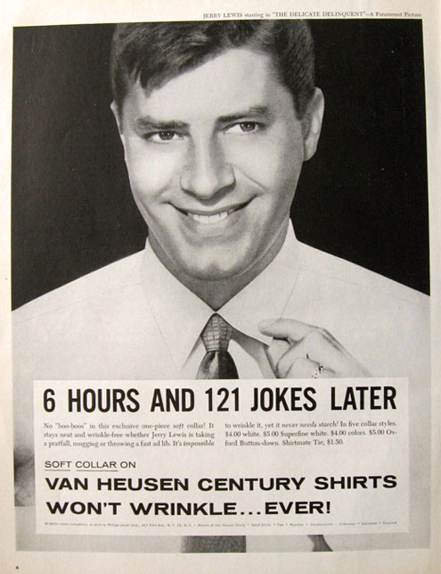 1957 Van Heusen Shirts Ad ~ Jerry Lewis