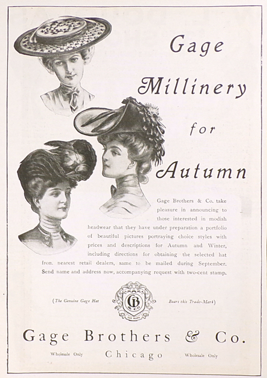 1903 Gage Millinery Ad ~ Women's Hats for Autumn