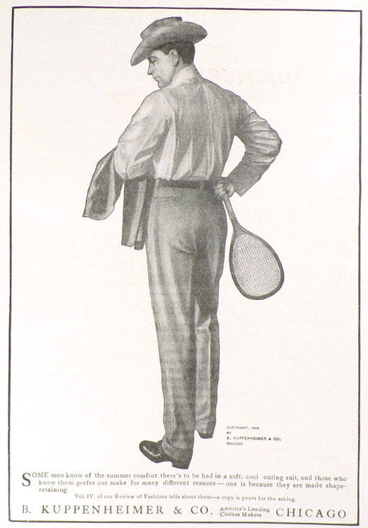 1902 Kuppenheimer Ad ~ Tennis Guy