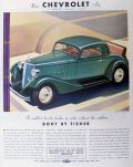 1933 Chevy Six Sport Coupe Ad ~ Body by Fisher