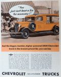 1934 Chevy SIx Truck Ad ~ Lowest Priced Six