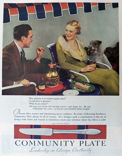 1934 Community Plate Ad ~ Lady Hamilton