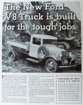 1934 Fod V-8 Truck Photo Ad ~ Built for Tough Jobs