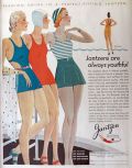 1932 Jantzen Women's Swmisuits Ad ~ Sunaire, Shouldaire, Sun-Basque