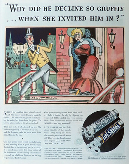 1933 Lifesavers Candy Ad ~ John Held Jr. Art