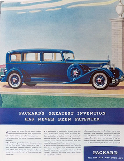 1934 Packard Car Ad ~ Greatest Invention